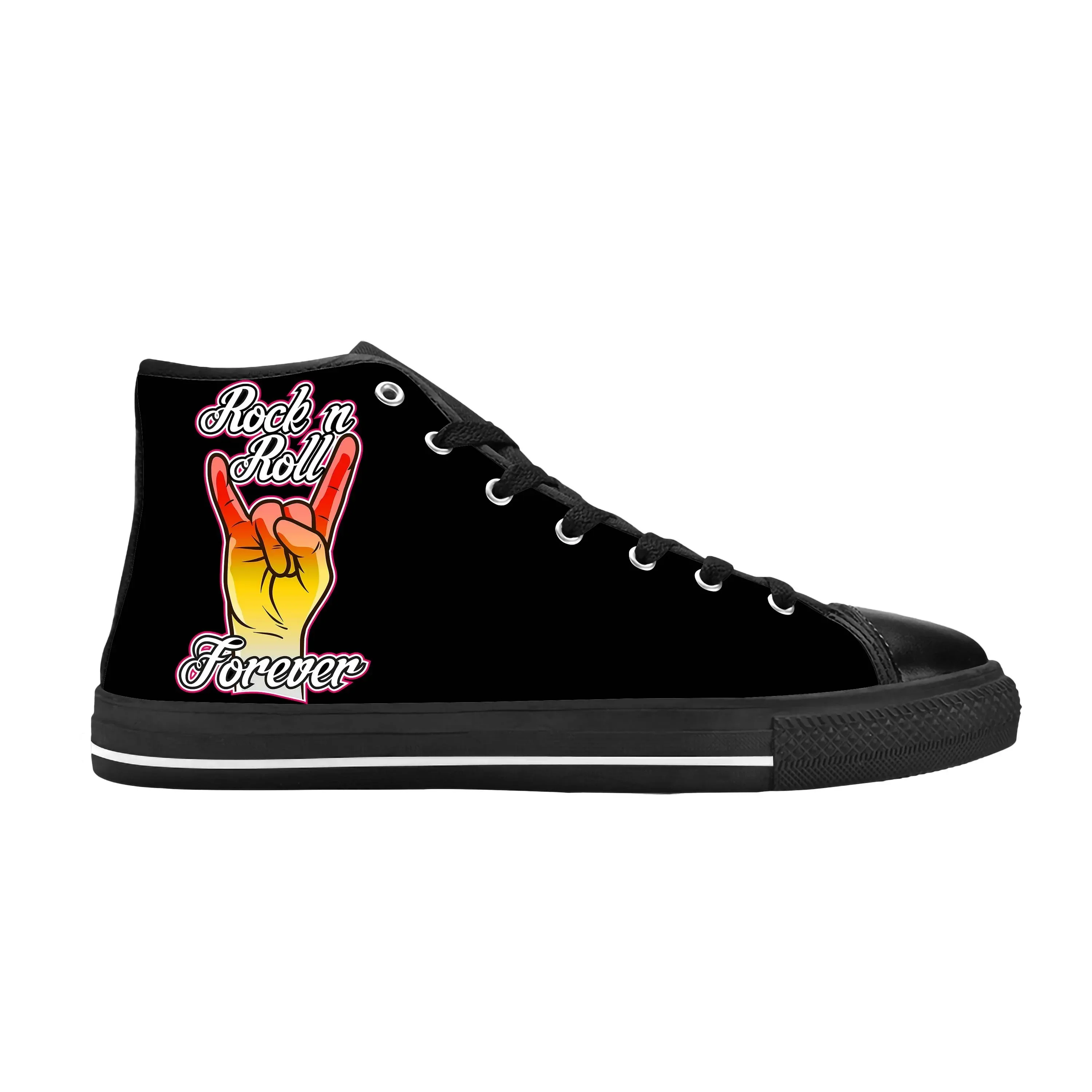 

Hot Rock N And Roll Rock Band Music Singer Guitar Casual Cloth Shoes High Top Comfortable Breathable 3D Print Men Women Sneakers