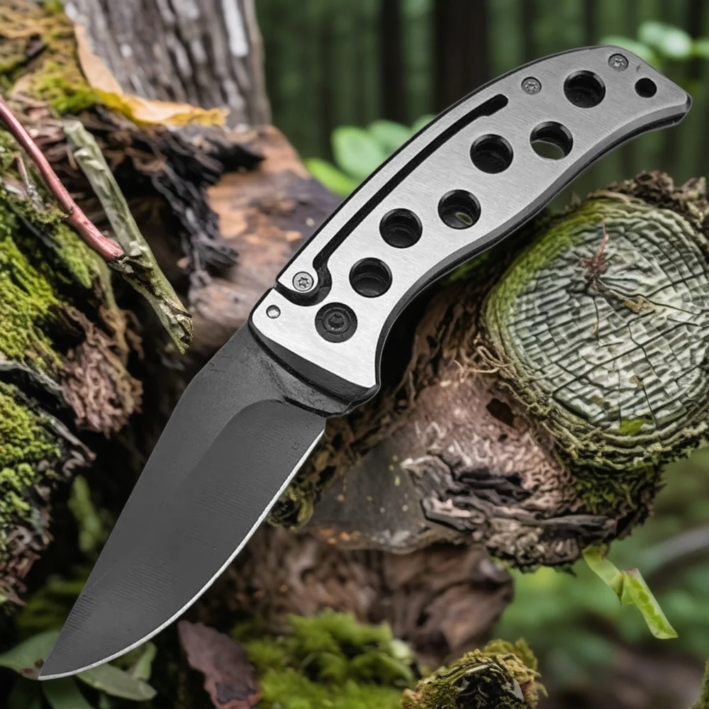 DA71 cuchillo plegable multifuncional para exteriores, hoja de acero 5Cr13MoV, mango de acero 420, cuchillo de bolsillo para caza y Camping