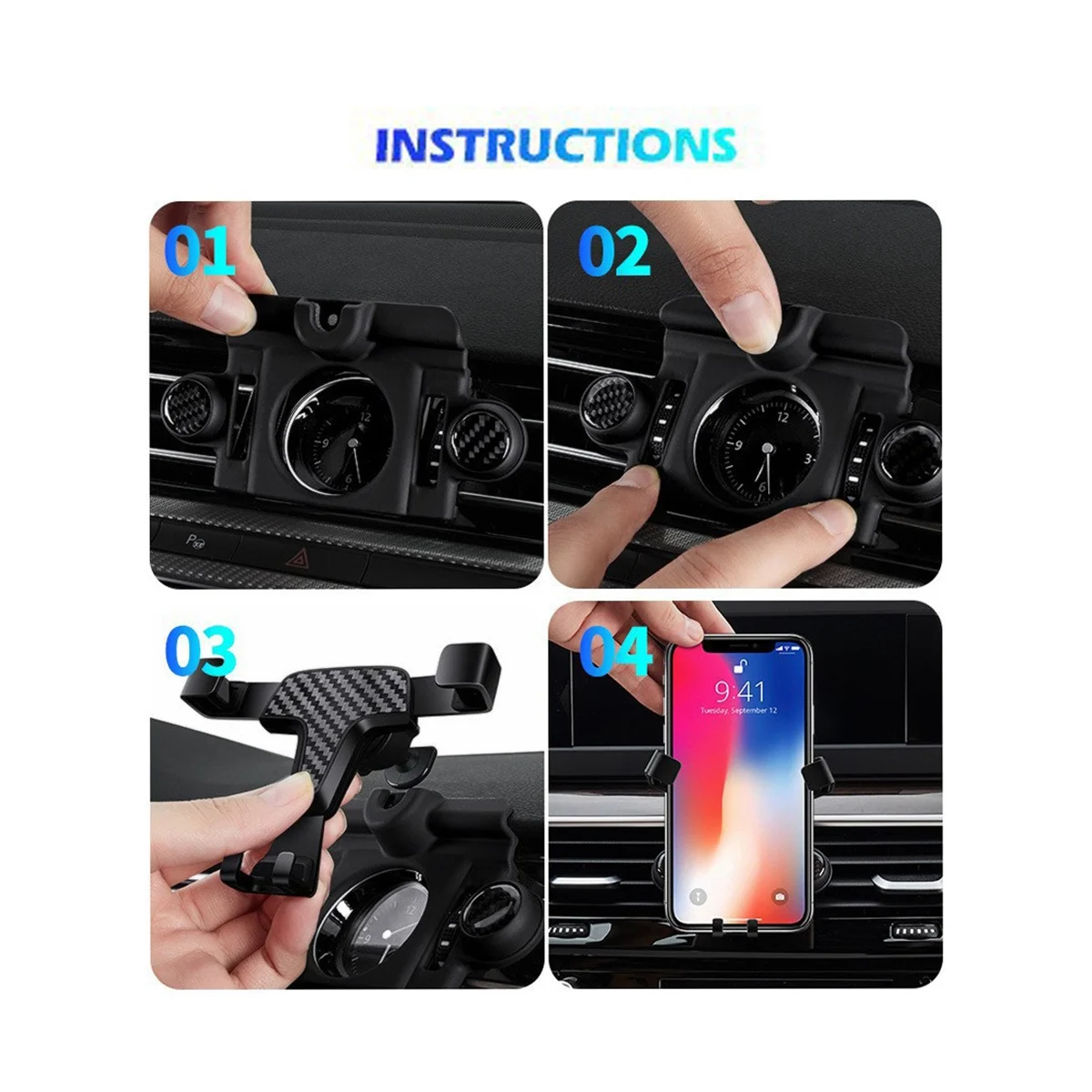 Car Accessories Console Air Vent Cradle Cell Phone Holder Support GPS Stand Mount for Ford F150 F-150 Raptor 17- 19