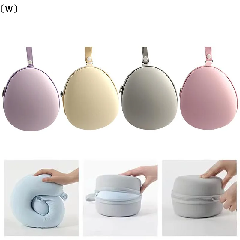 〔W〕EVA U Type Neck Pillow Storage Case Portable Hard Storage Bag Noon Break Zipper Memory Foam Pillow Box Travel