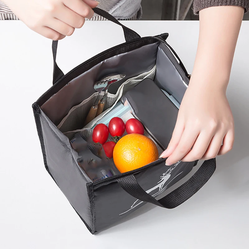 Commuters handheld with lunch loaded lunch box bag insulation lunch bag thick aluminum foil large lunch box bag