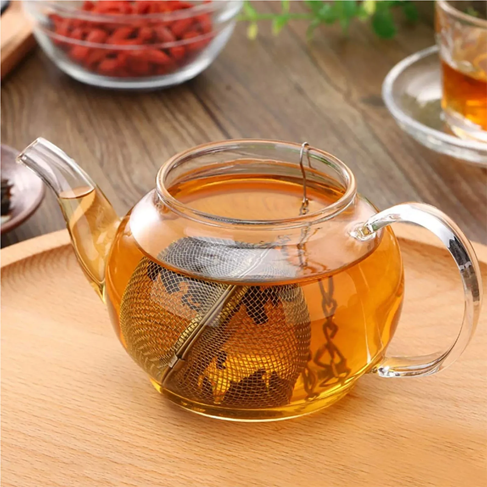 10-2pcs Stainless Steel Tea Ball Loose Leaf Tea Strainer Infusers Extra Fine Mesh Tea Interval Diffuser with Chain image 5