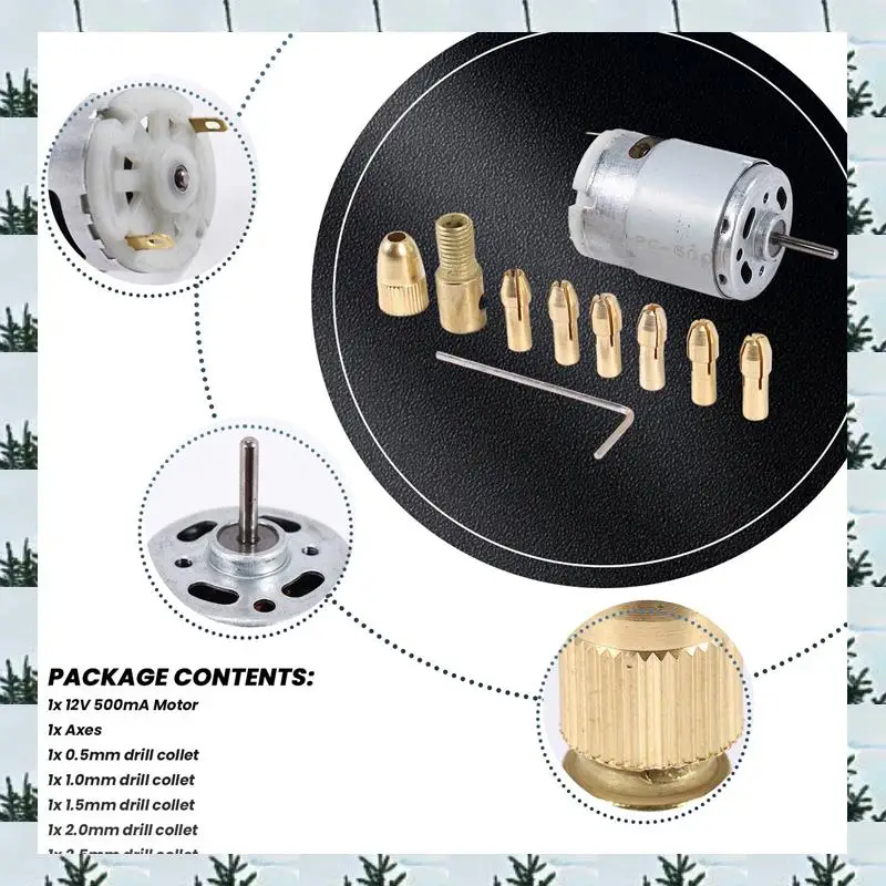 

ABLG 1 шт. постоянного тока 12 В 500 мА микромотор с 6 шт. 0,5-3,2 мм дрель цанга электрический набор инструментов для печатных плат