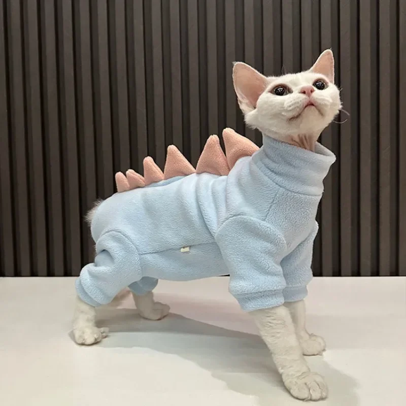 Autumn and Winter New Hairless Cat Dinosaur Clothes Autumn German Clothes Cat Four legged Clothes Personalized Trendy Style