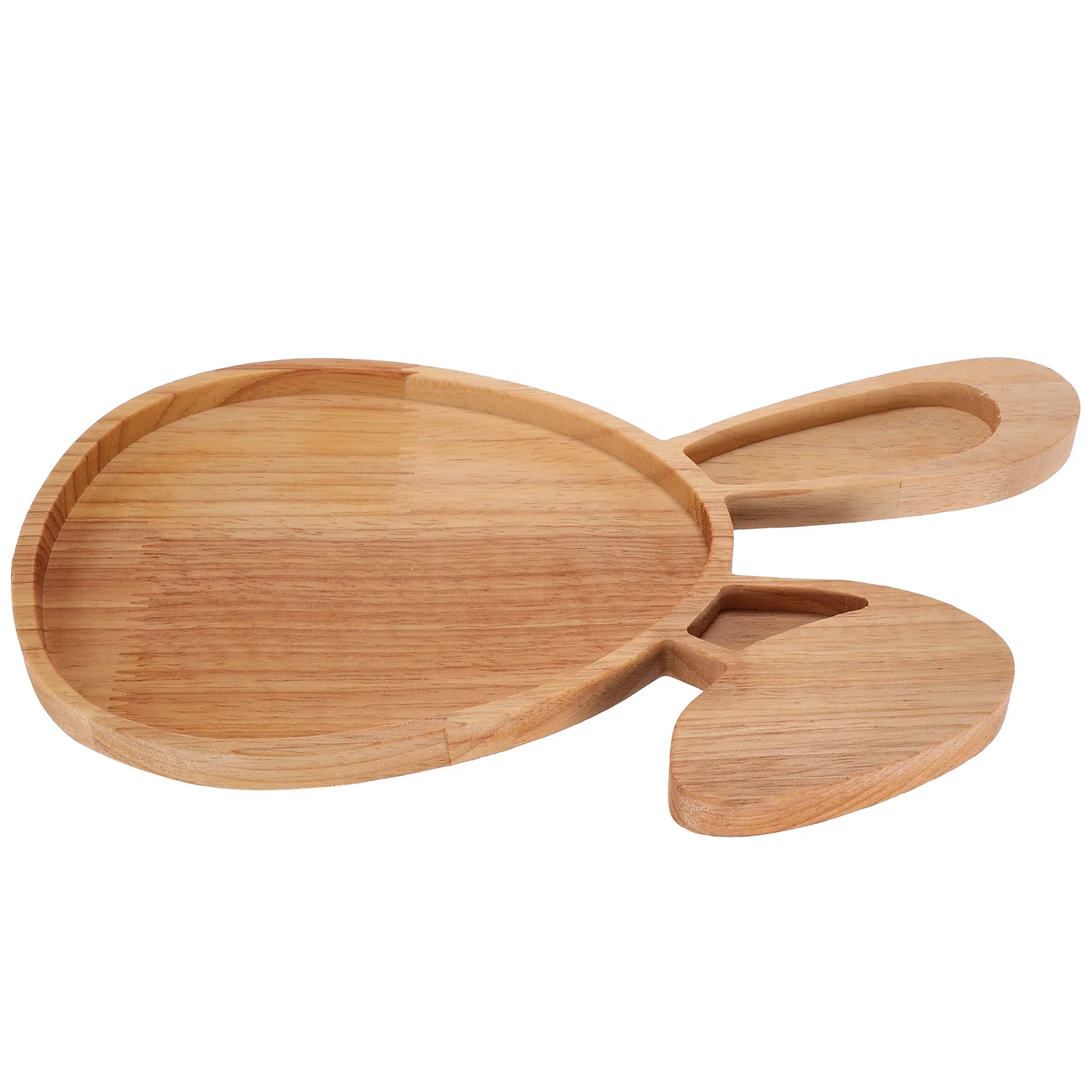 

Rabbit Serving Tray Shape Wooden Decorative Bread Display Plate Food Desktop Easter Bunny Fruit