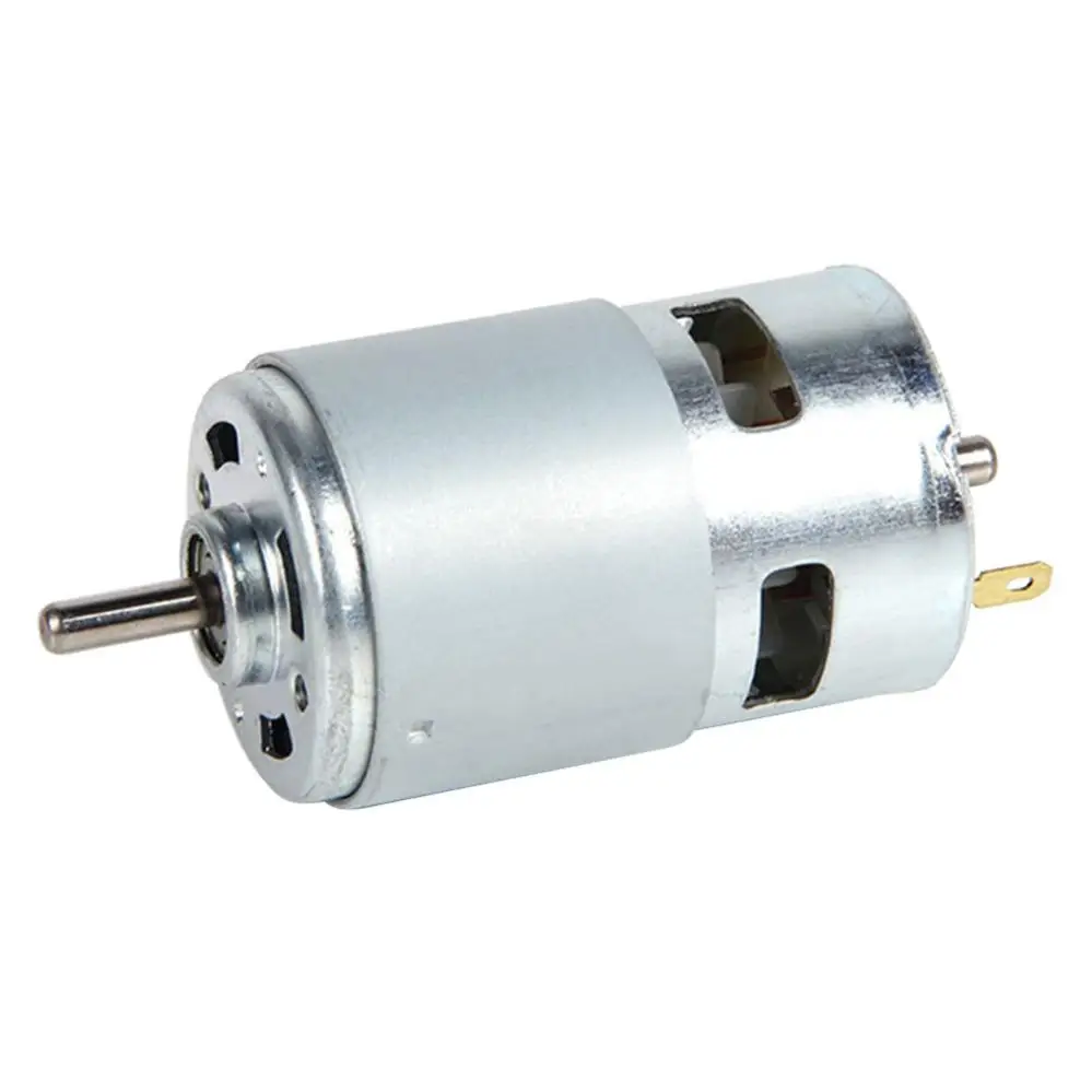 775 DC Motor 12V 24V 3000RPM-15000RPM Large Torque Electric Motor for DIY Toys / Small Drill with Ball Bearing and Fan Blades