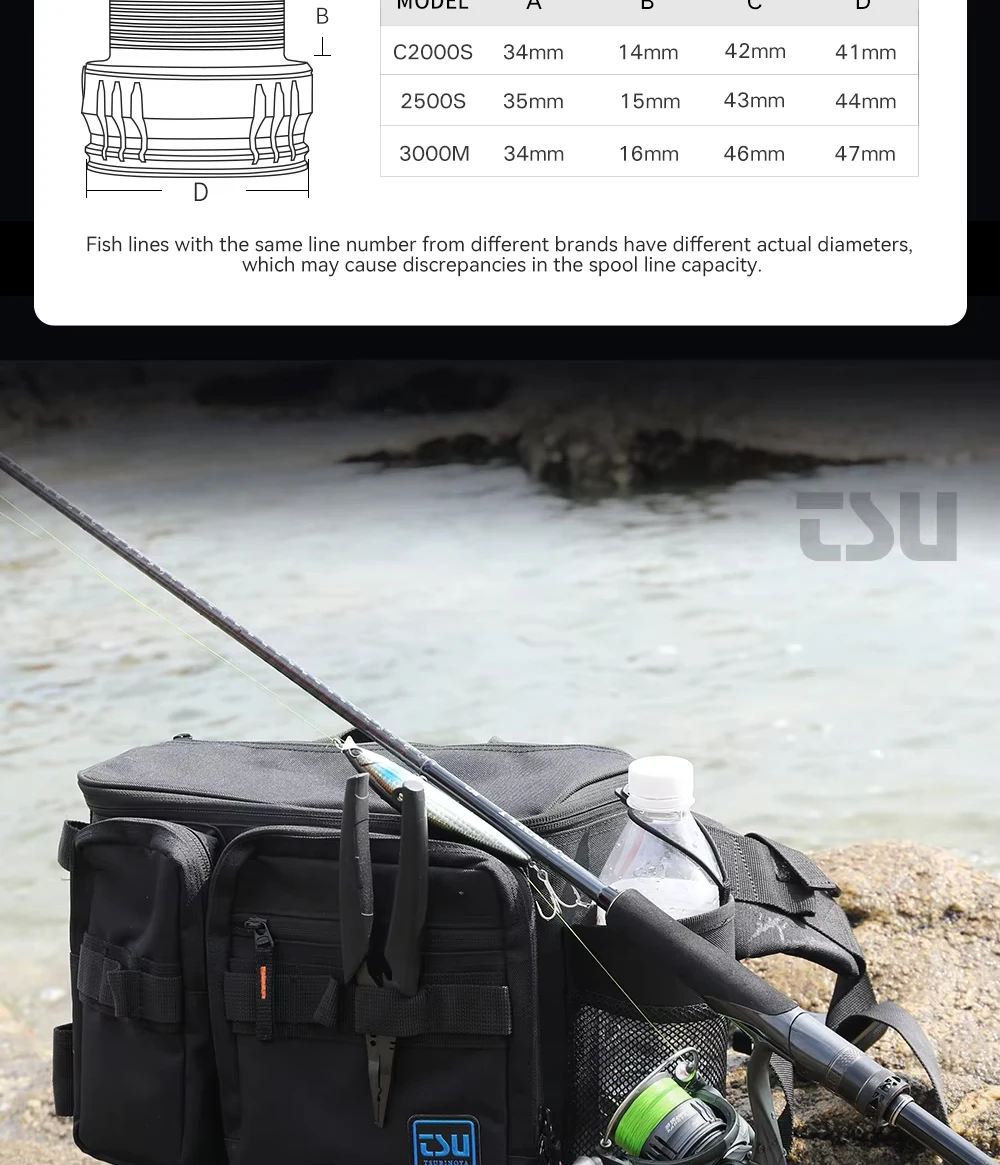 TSURINOYA Ultraleichte Spinnrolle FRERE C2000S 2500S 3000M Tintenfisch Forelle 155g Karbonkörper Flache Spule Vielseitig Einsetzbar – Detail 9
