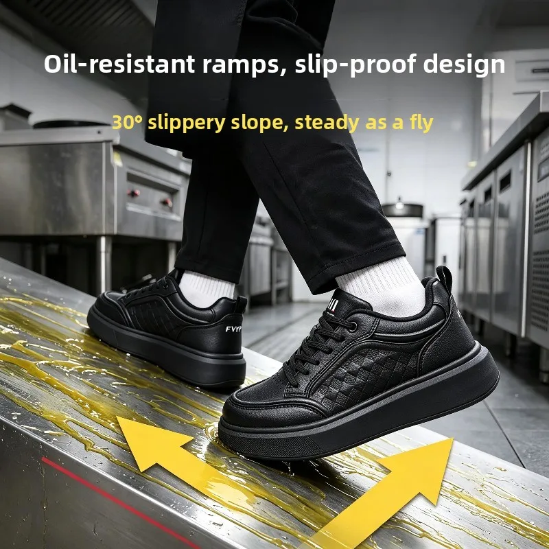 New Model Men's Chef Shoes with Anti-slip Properties. Oil-proof. Anti-slip. Easy To Clean. Special Shoes for The Kitchen.