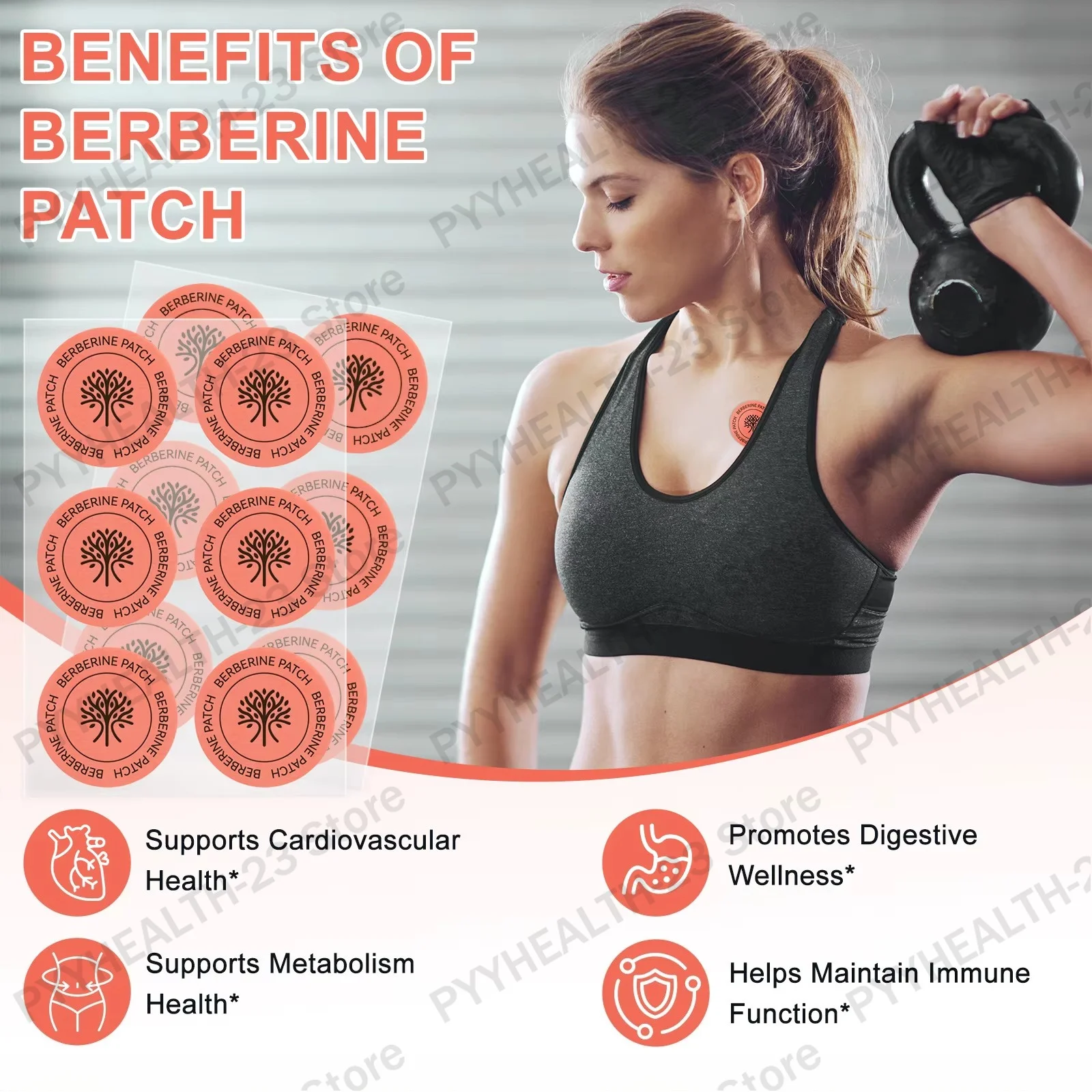 Acentialabs Berberine Patches Promote Cardiovascular Health Digestion Appetite Management Multivitamin B Metabolism 30 Patches