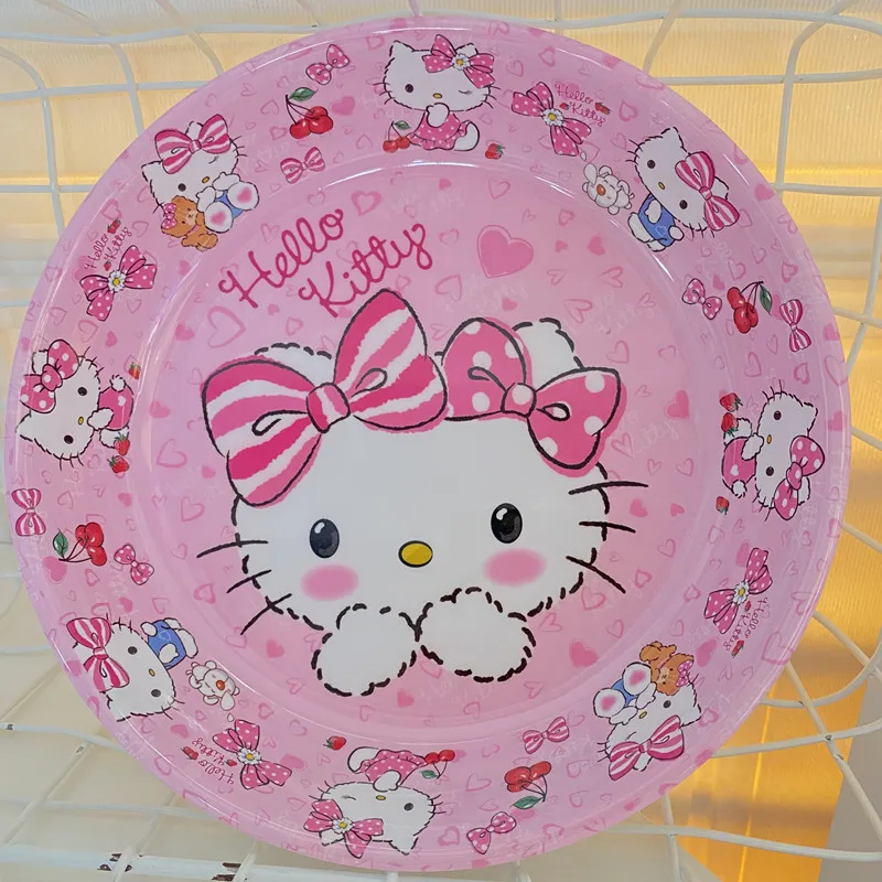 Kawaii Sanrio Kuromi Cinnamon Fruit Plate Cute Cartoon Anime Student Dessert Plate Family Kitchen Plates Toys Girls Gifts