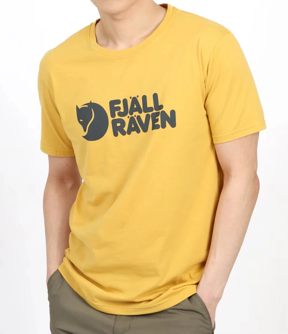 قمصان رجالية ماركة FJALLRAVEN القطب الشمالي الثعلب الكلاسيكية شعار طباعة عالية الجودة عادية طاقم الرقبة قصيرة الأكمام فضفاضة تي شيرت رياضي بلايز
