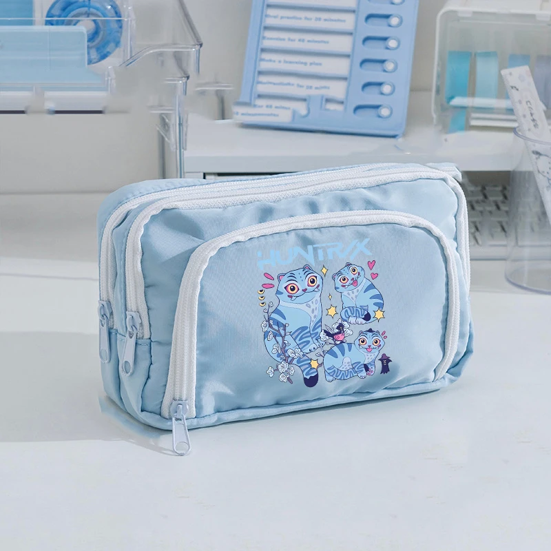 Estuches de lápices de gran capacidad de Anime KPop Demon Hunters, bolsas para bolígrafos con figuras de dibujos animados, estuche para bolígrafos de escritura, útiles escolares para niños y niñas