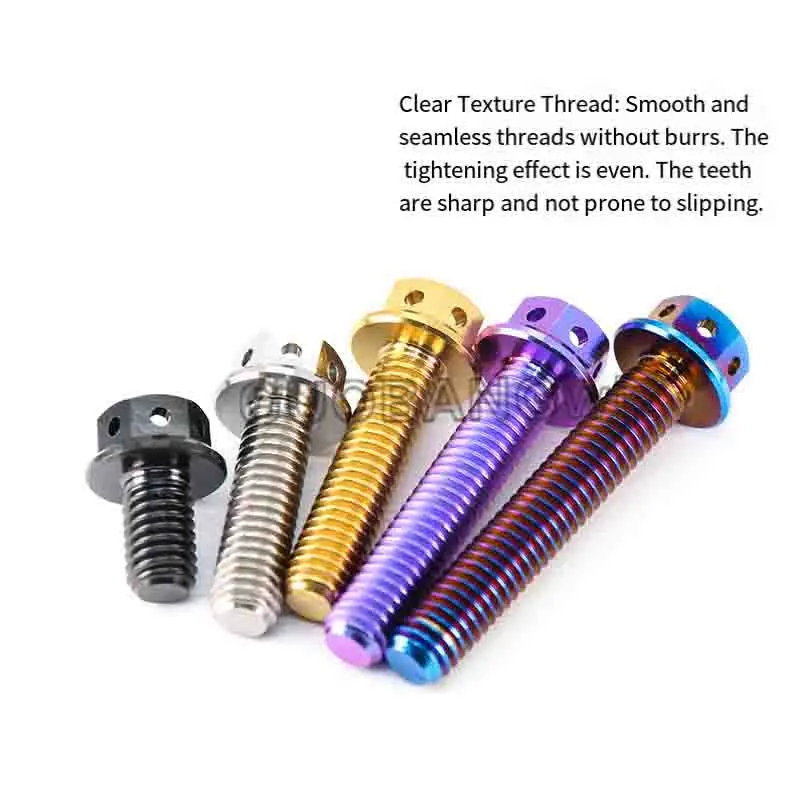 TC4 Titanium Motorcycle Modification Screws,Electric Vehicle Decorative Screws,Hollow Internal/External Hex Screws M6 M8 1Pcs