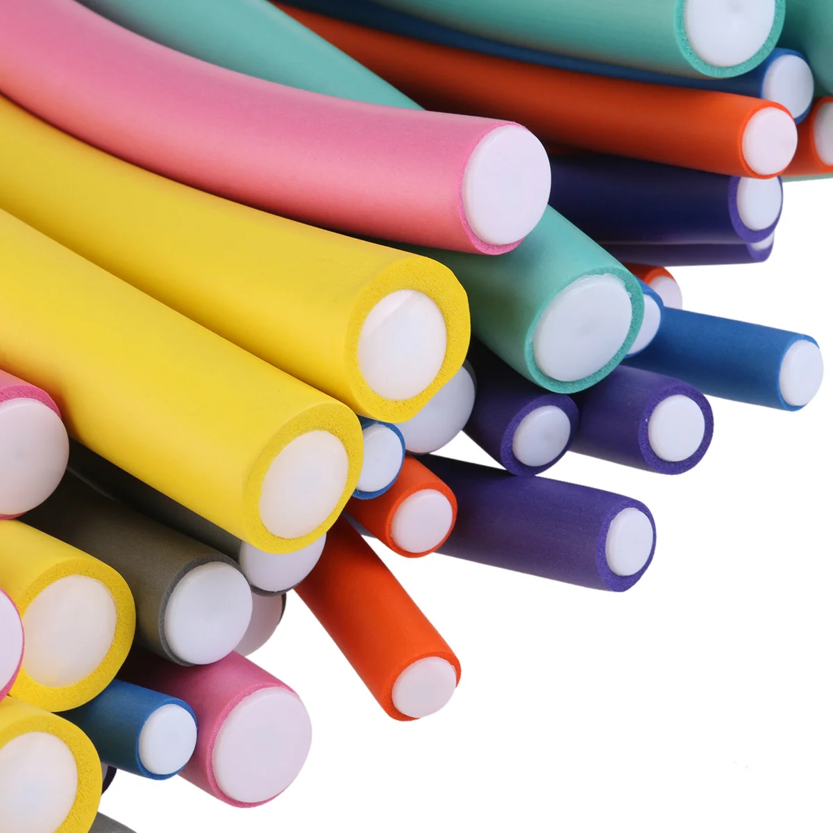 42Pcs Spiral Hair Curler Sticks Mixed Colors Flexible Temporary Hair Curling Tools Easy Use for Beautiful Curls