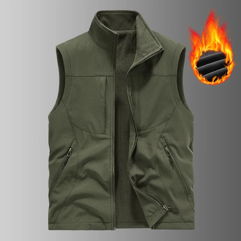 Spring Autumn Outdoor Running Fitness Windproof Breathable Men's Vest Comfortable Multi functional Sports and Leisure Tank Top