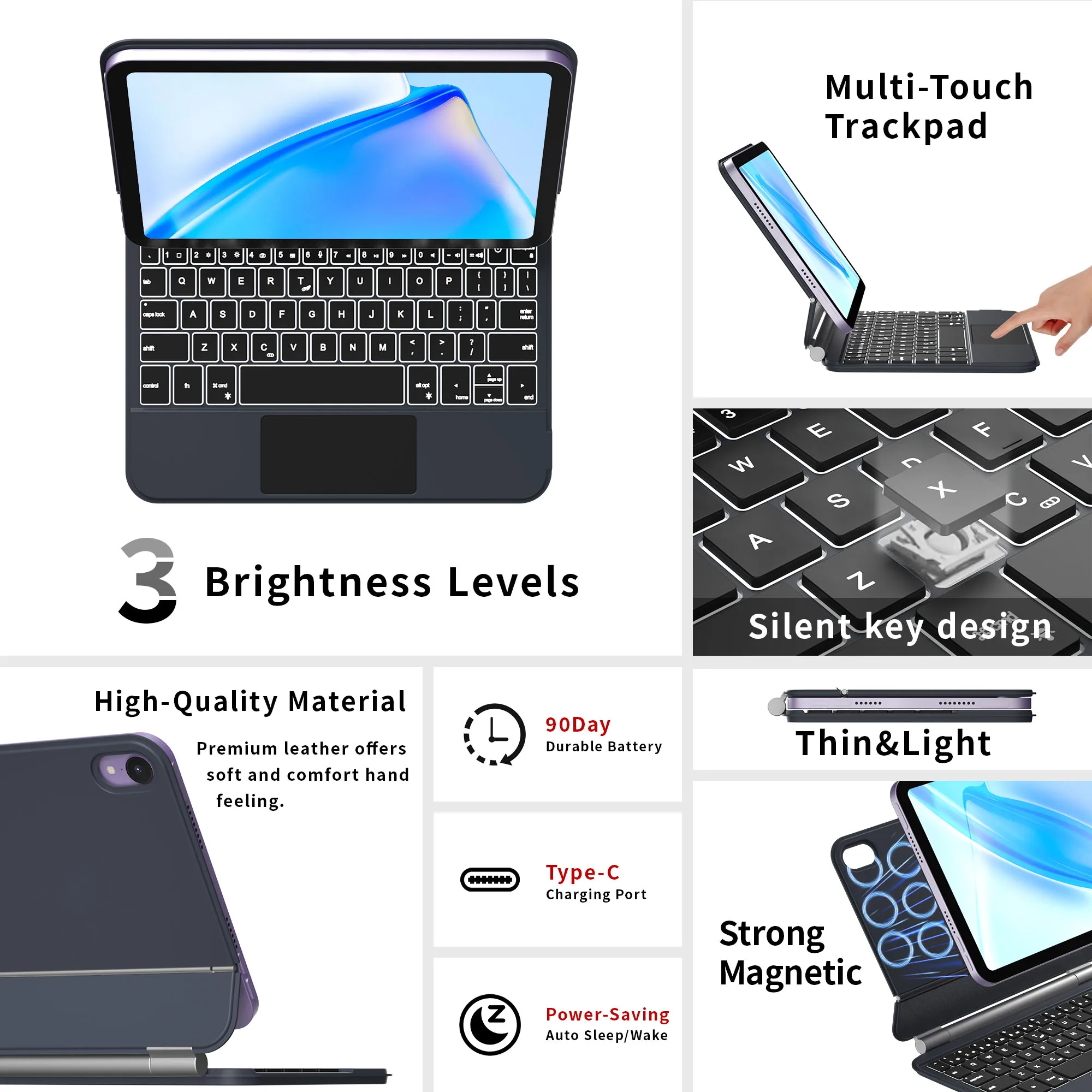Magic Keyboard Case for iPad Mini 7(2024) & Mini 6 (2021) 8.3