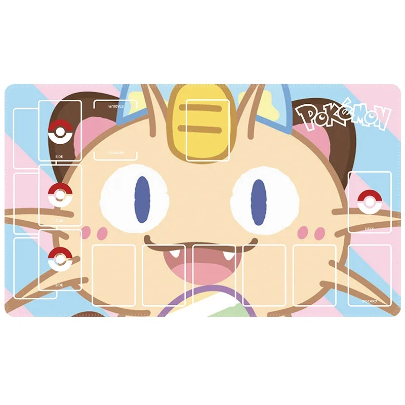 Pokemon PTCG Play Mat Super Cute Jigglypuff Mew Gengar Snorlax Pikachu Figures Games Mat Duel Plate Rubber Card Mat Mouse Pad