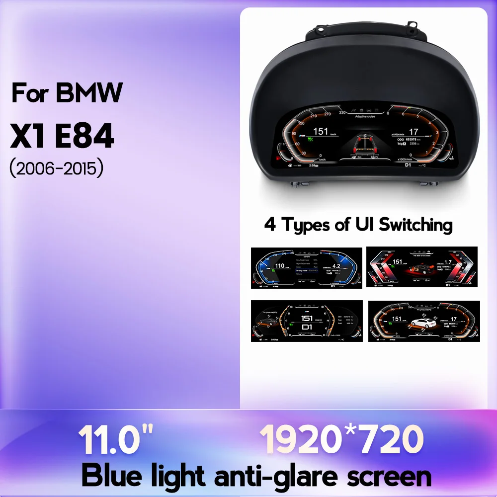 نظام LINUX شاشة 12 بوصة عداد السرعة LCD لوحة قيادة السيارة الرقمية لـ X1 E84 2006-2015 #6
