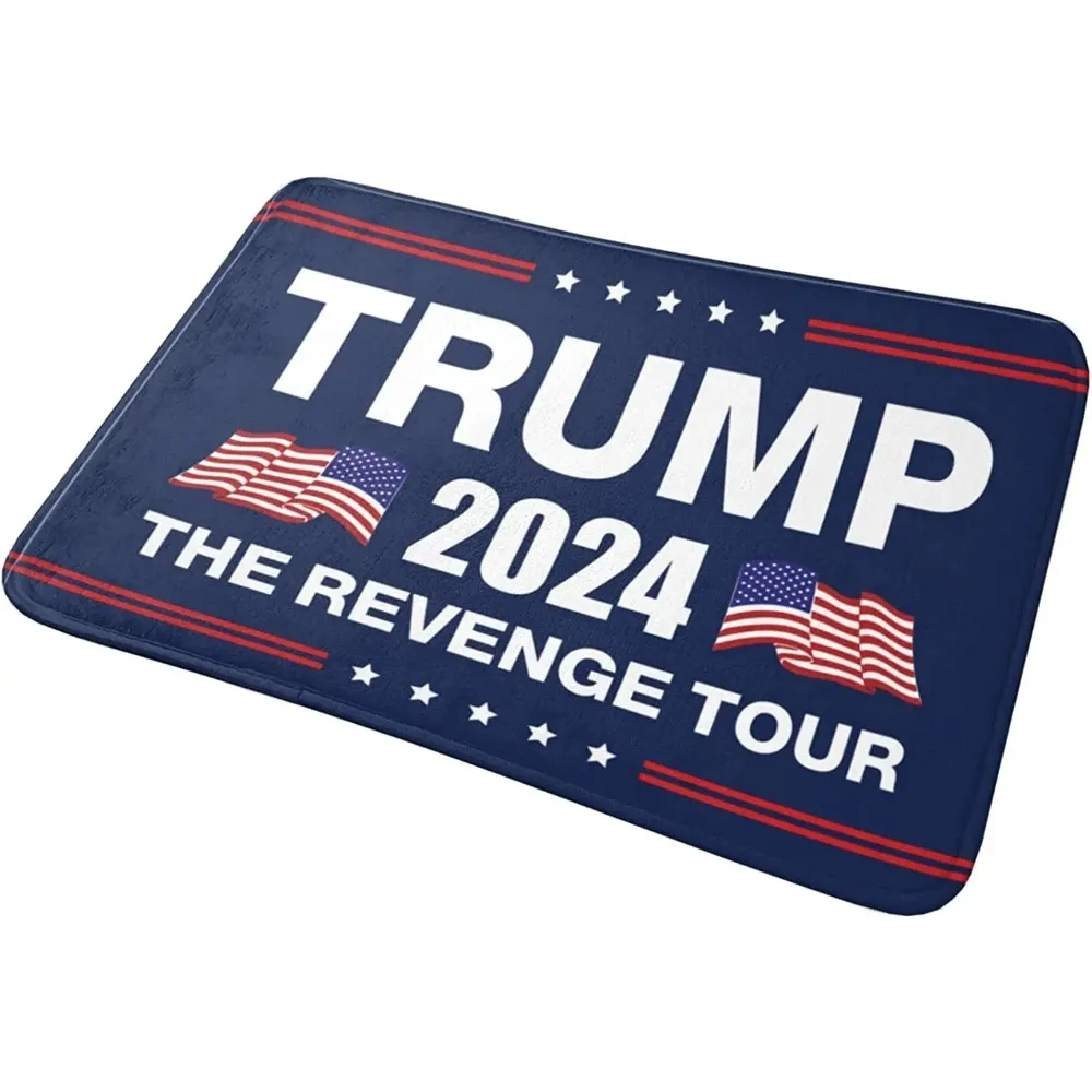 Cave Man Bar Trump 2024 The Revenge Tour Mat Doormat Funny Welcome Door Mat Home Indoor Bath Kitchen Anti-Slip Carpet 40x60cm