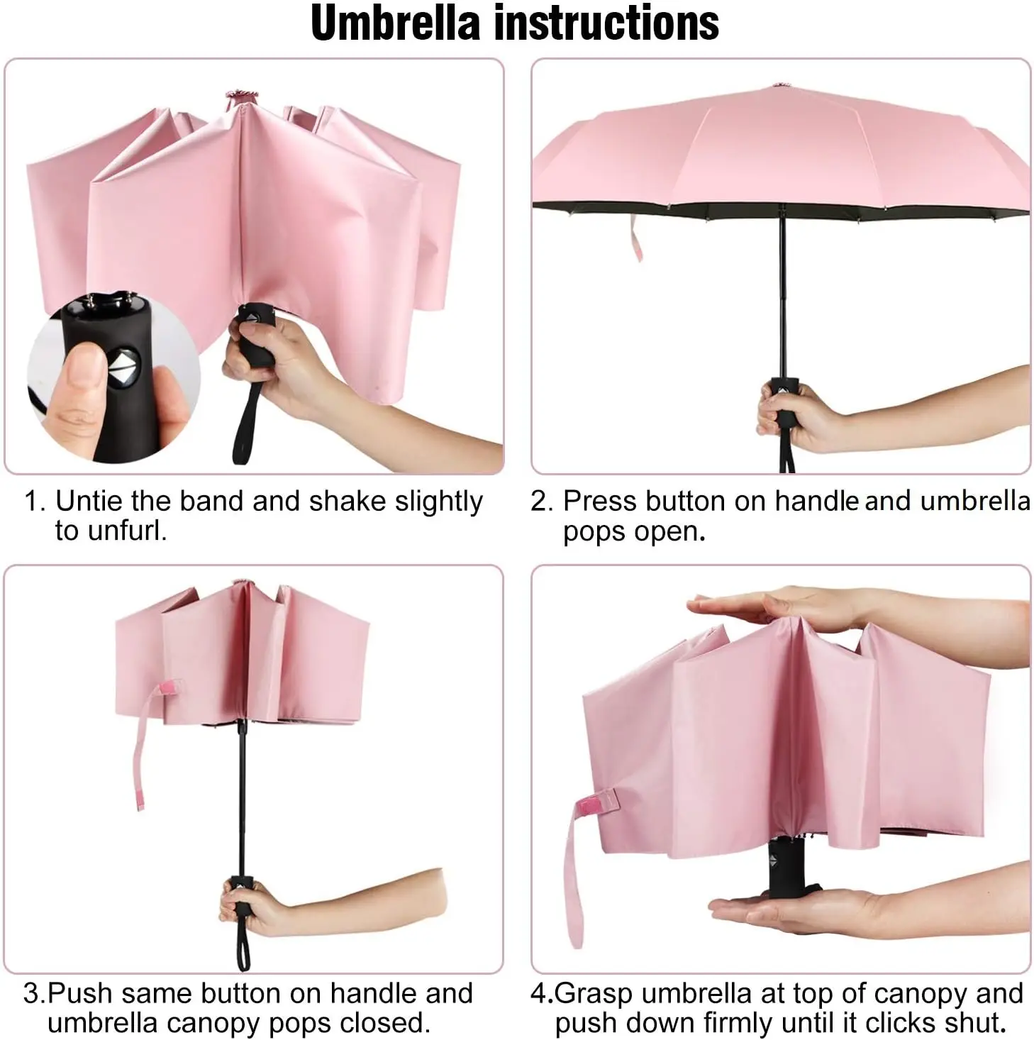 Kompakter Reiseschirm für Damen, leichter, automatisch öffnender Sonnenschirm, Regen, faltbarer Sonnenschirm mit UV-Schutz