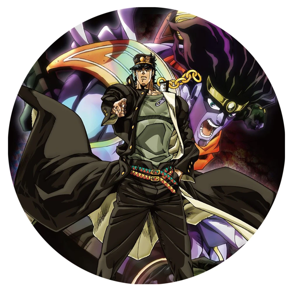 58 مللي متر أنيمي جوجو مغامرة غريبة ستاردست الصليبيين الناسك الأرجواني تأثيري زي شارة دبوس SPTE صفيح بروش الدعامة جيلف #2