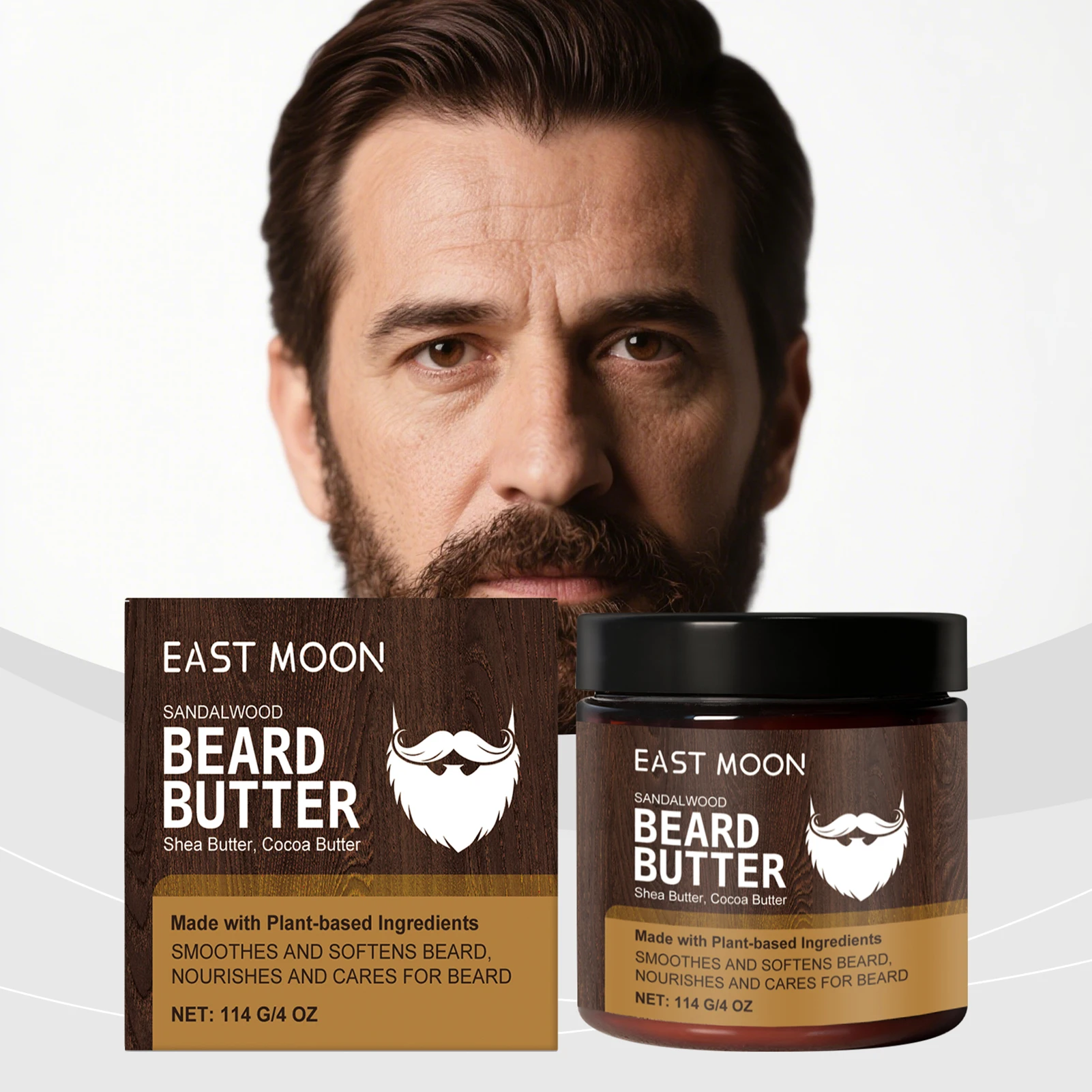 Beard Cream With Shea-Butter-Cocoa For Men Growth And Softener Relieves Itchiness And Beardruff Beard Wax For Styling And Taming