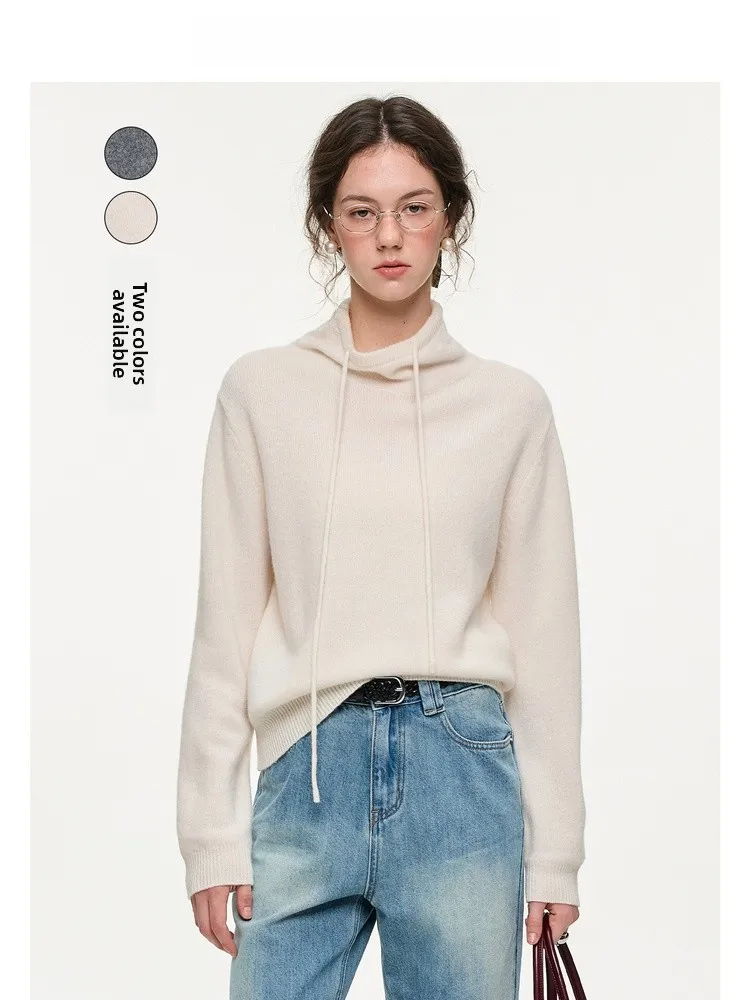 

Зимний шерстяной вязаный свитер VEGA CHANG: повседневный, мягкий, дышащий, с высоким воротником, длинными рукавами, модный женский топ