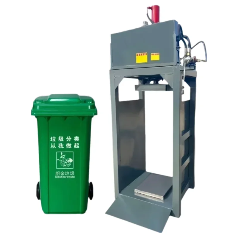 Community Garbage Bin Compactor Waste Paper Carton Plastic Film Woven Bag Can Film Hydraulic Baler