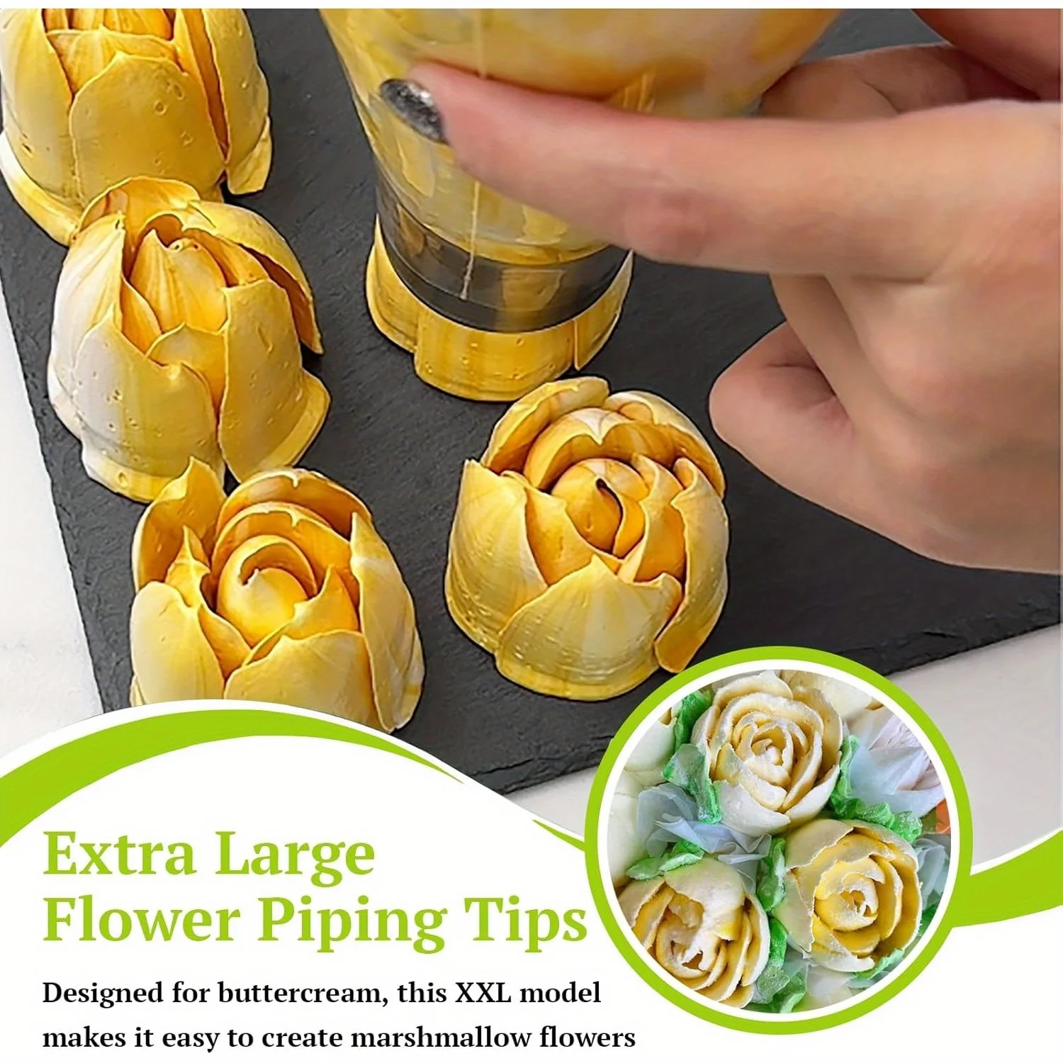 Extra Large Russian Piping Tip Stainless Steel Flower Piping Tips Rose Floral Icing Nozzles for Cake Decorating Frosting
