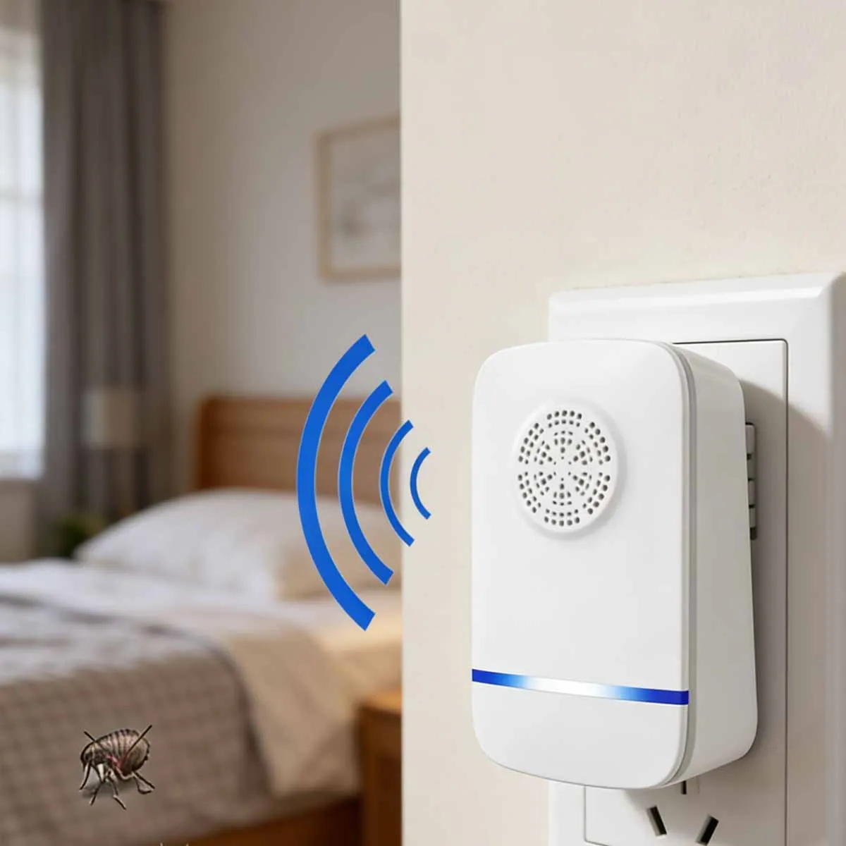 1pc-Ultrasonic electronic rodent repellent, household mosquito killer, European standard plug for pest control