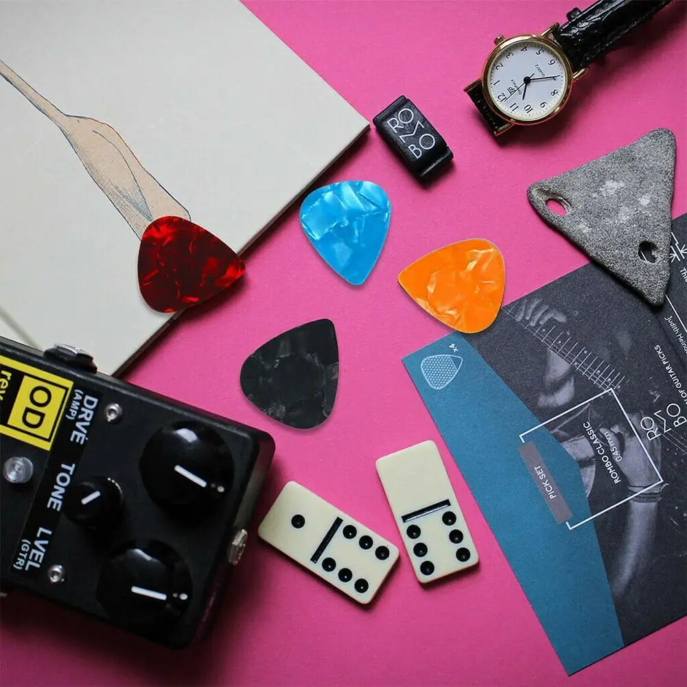 10 قطعة اختيار الغيتار 0.46 مللي متر ، 0.96 مللي متر الكهربائية السلس الغيتار اختيار الملحقات لون عشوائي العالمي لجميع الغيتار #6