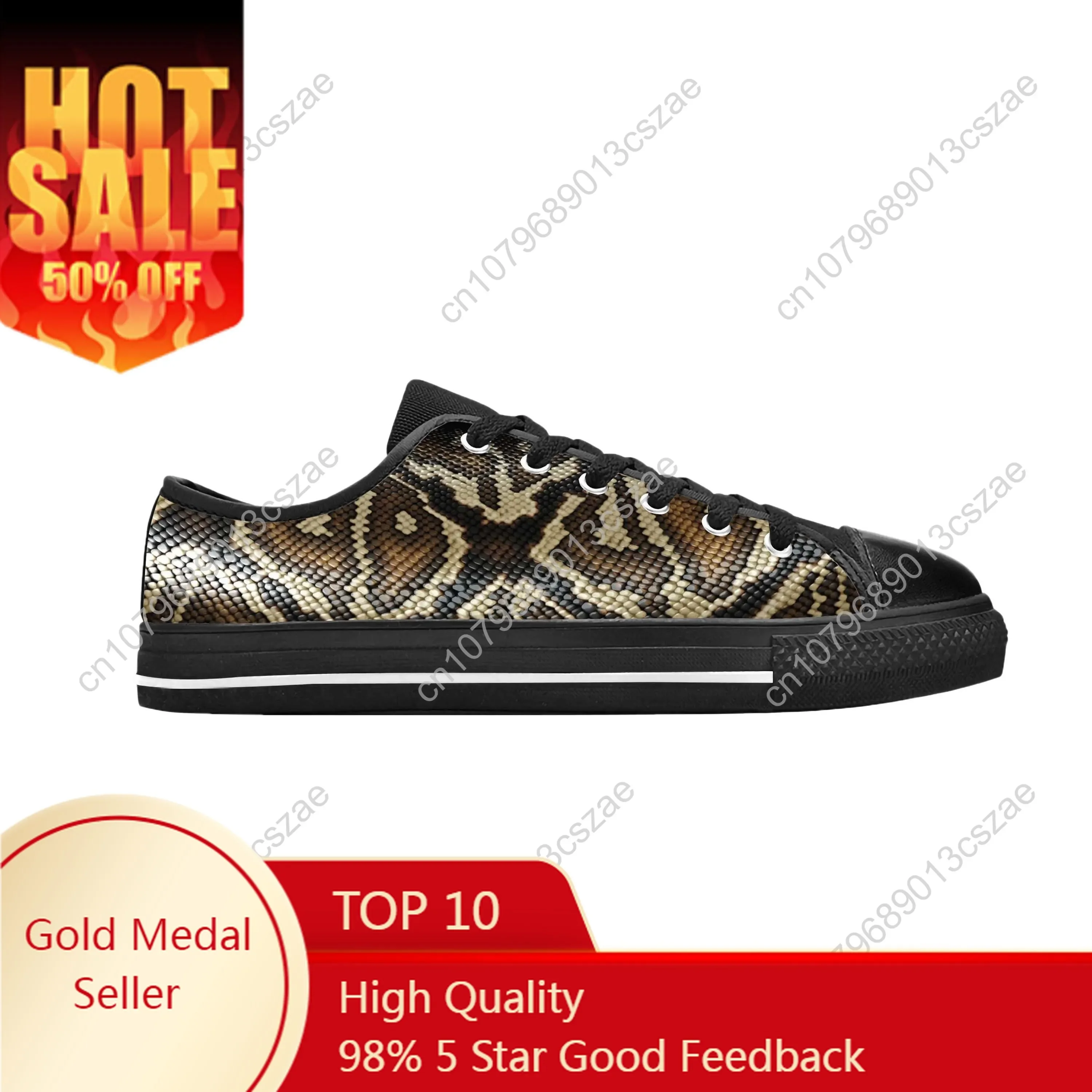 Squame di pelle di serpente modello di stampa in pelle di serpente moda Casual scarpe di stoffa Low Top confortevole traspirante stampa 3D uomo donna Sneakers