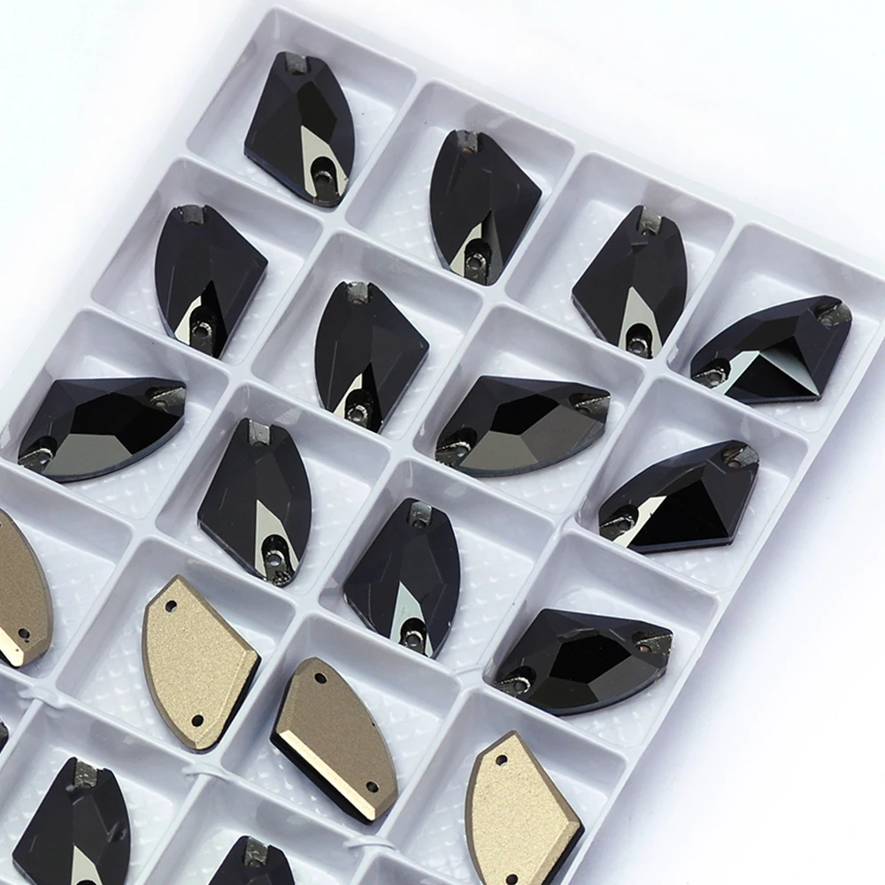 Jet Hematit K9 Glas Aufnähbare Strasssteine Kristallperlen Steine Strass-Applikationen für Hochzeitskleider DIY Kleidungsdekoration – Detail 3