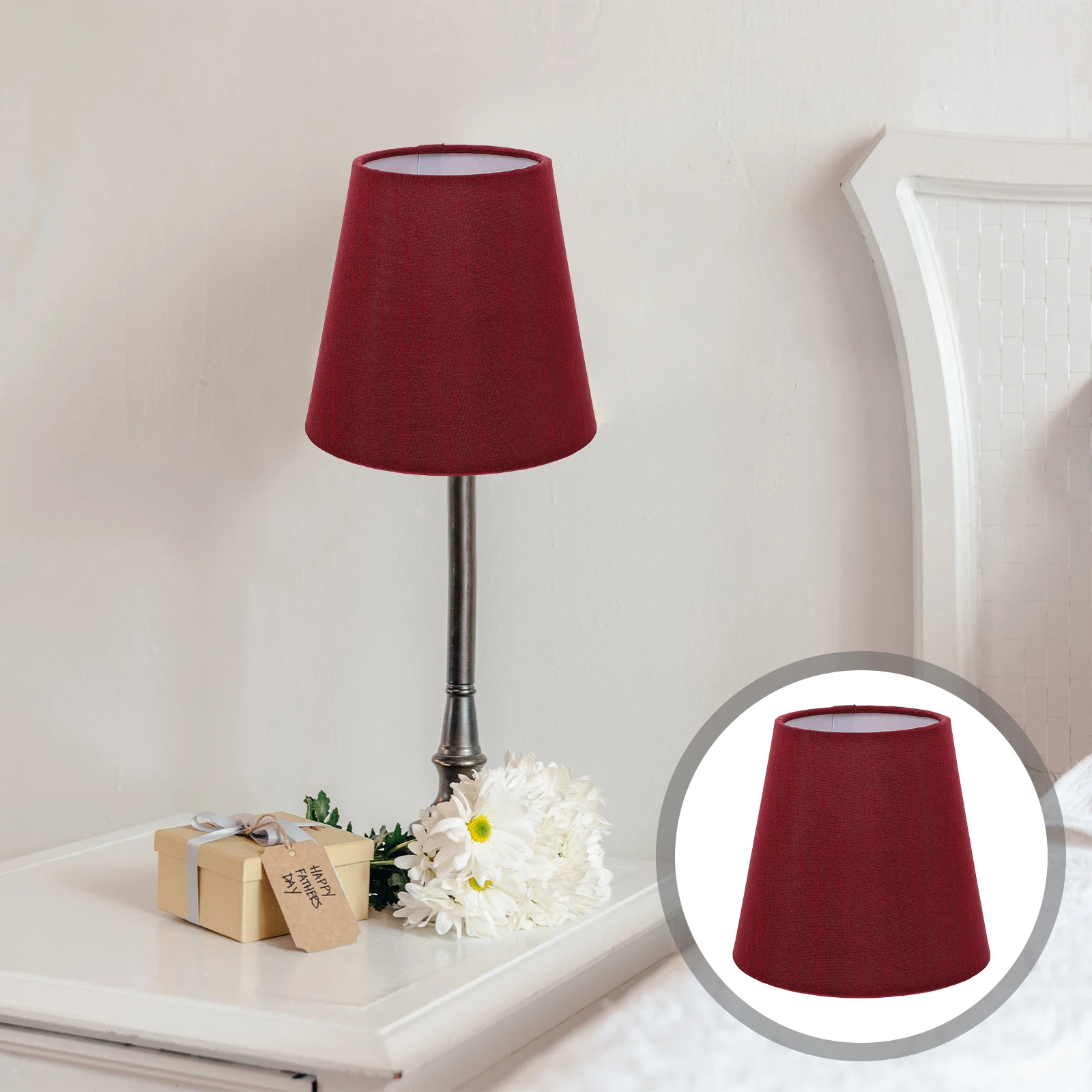 

2Pcs Fabric Lamp Shade Small Clip-on Bulb Design Barrel Lampshade Decorative Indoor Light Cover Wall Table Floor Lamp Accessory