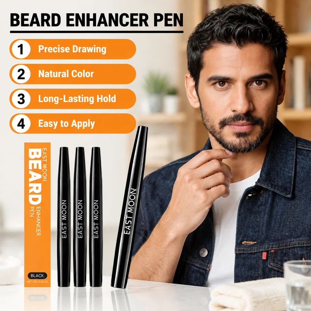East Moon Man Black Beard Filler Pen Fill Beard Gaps Quickly Lasting Shaping Coloring Moustache Natural Color Beard Dyeing Pens