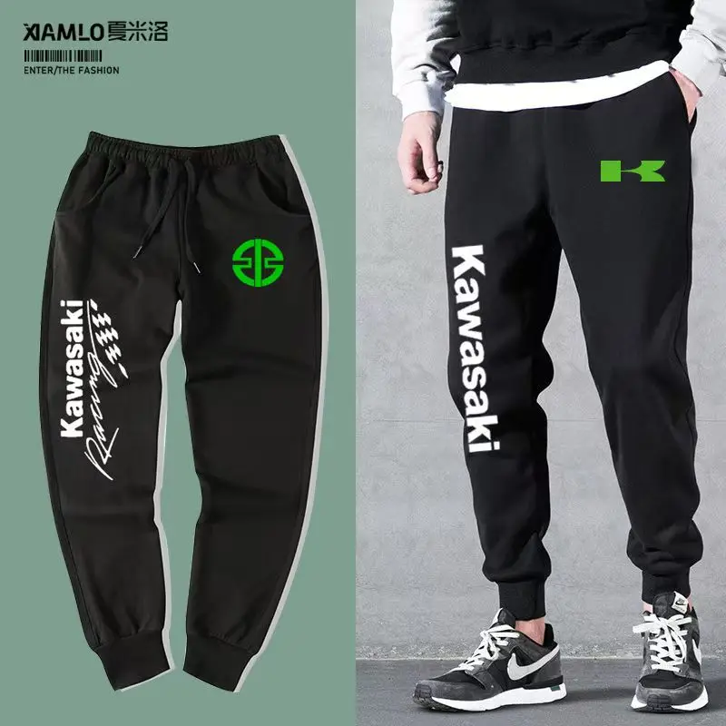 

Kawasaki Logo Motorcycle Racing Team Men Pants 2025 New Fashion Women Long Pants Spring Autumn Couple Bottom Clothes