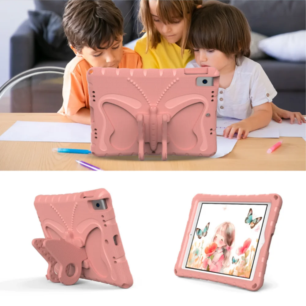 Custodia carina per bambini EVA per iPad Pro 13 Air 13 2024 Cartoon 3D Stand Butterfly Custodia antiurto per iPad Pro 12.9 6th 5nd 4nd 3nd