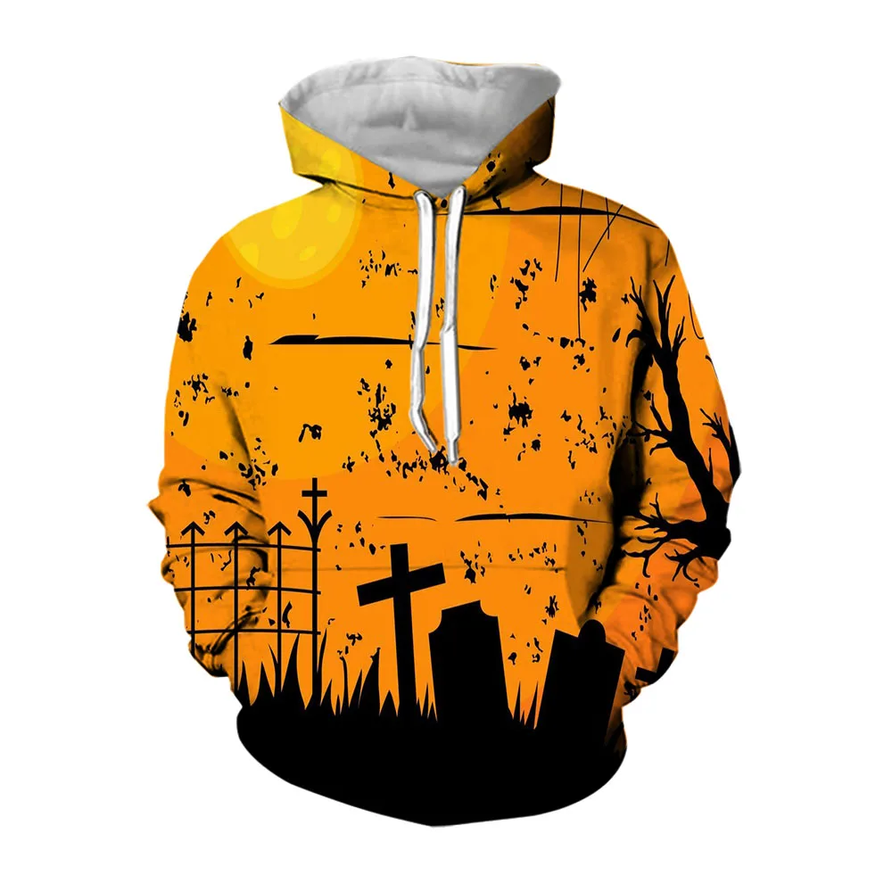 Jumeast 3D Printing Halloween Party Oversized Hoodie Scary Pumpkin Casual Streetwear Comfortable Hoodies For Men Fashion Coat