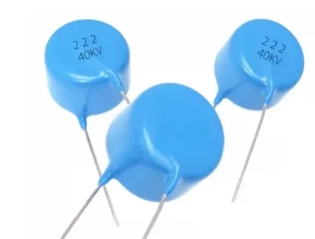 5pcs/lot New 2.2NF 40KV porcelain dielectric 222 2200pF high-voltage capacitor blue