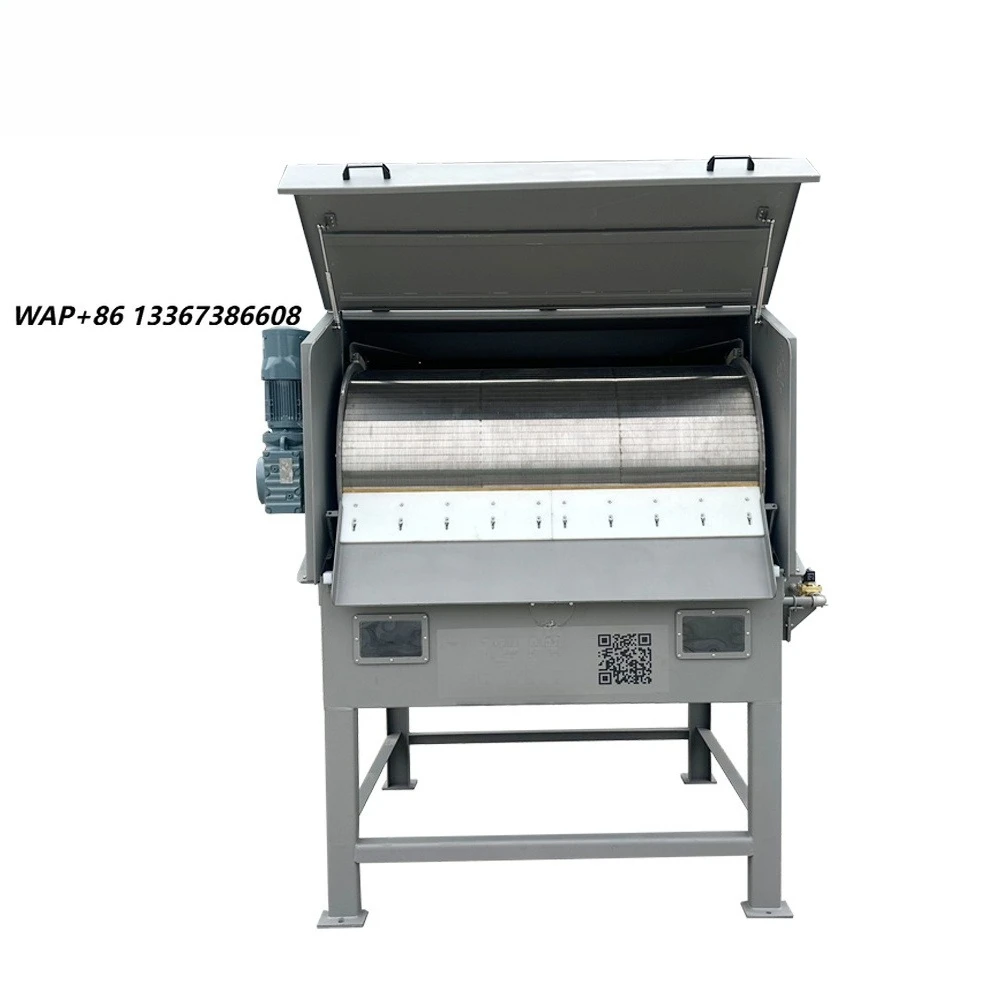 Not Clogged Automatic Self Cleaning Rotary Drum Filter SS304 Stainless Steel for Industrial Sludge