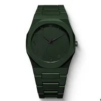 Nouvelle Montre Homme Tendance Simple Noire à Quartz avec Chiffres Arabes et Bracelet Décontracté Effet Goutte d'Huile 6