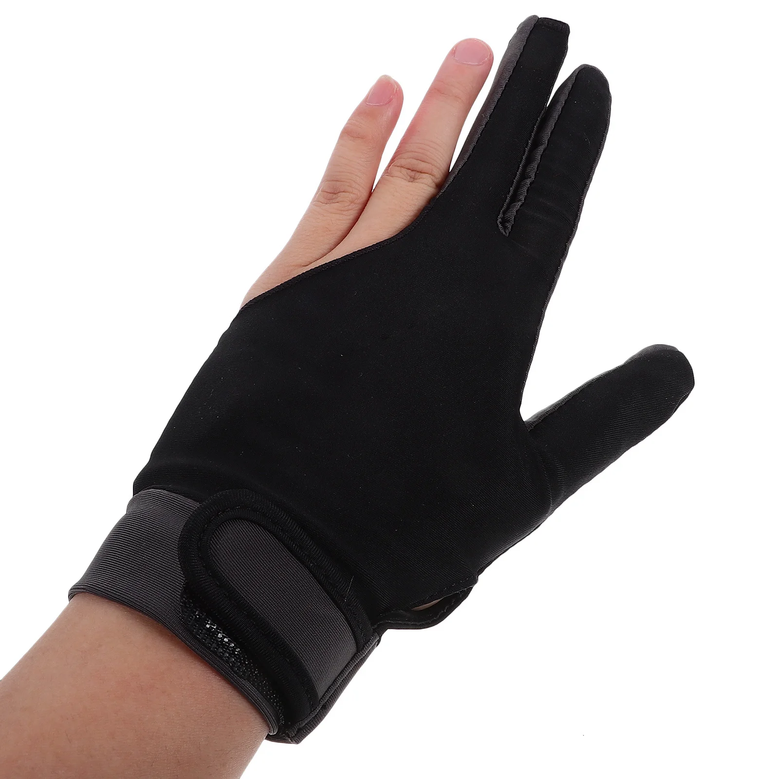 

1Pcs Anti-Slip Comfortable 3 Finger Billiards Glove Exposing Finger Design Wear-Resistant Silicone Mat Left Hand Size M