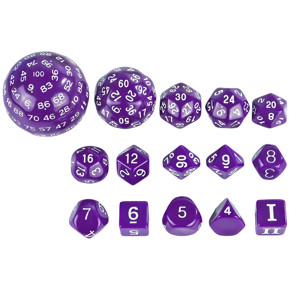 Polyedrisches Würfelset DND-Würfel POP D3-D100 Acrylwürfel-Sets 15-teilig als Geschenk DND-Spiel RPG Brettspielzubehör – Detail 6