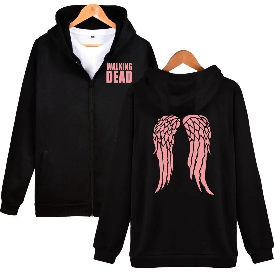 The Walking Dead Zombie Daryl Dixon Wings Zip Up Women/Men Hoodie Sweatshirt Streetwear Hip Hop Zipper Hooded Jacket Outerwear