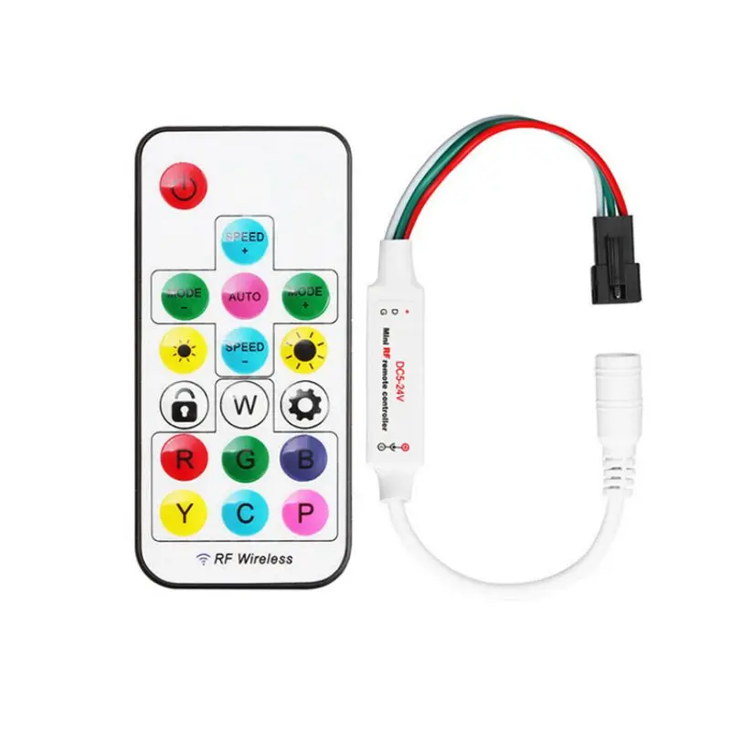 DC5V~24V SP104E LED Pixel Controller Led Light Dimmer Controller Mini Wireless Remote Magic color Controller