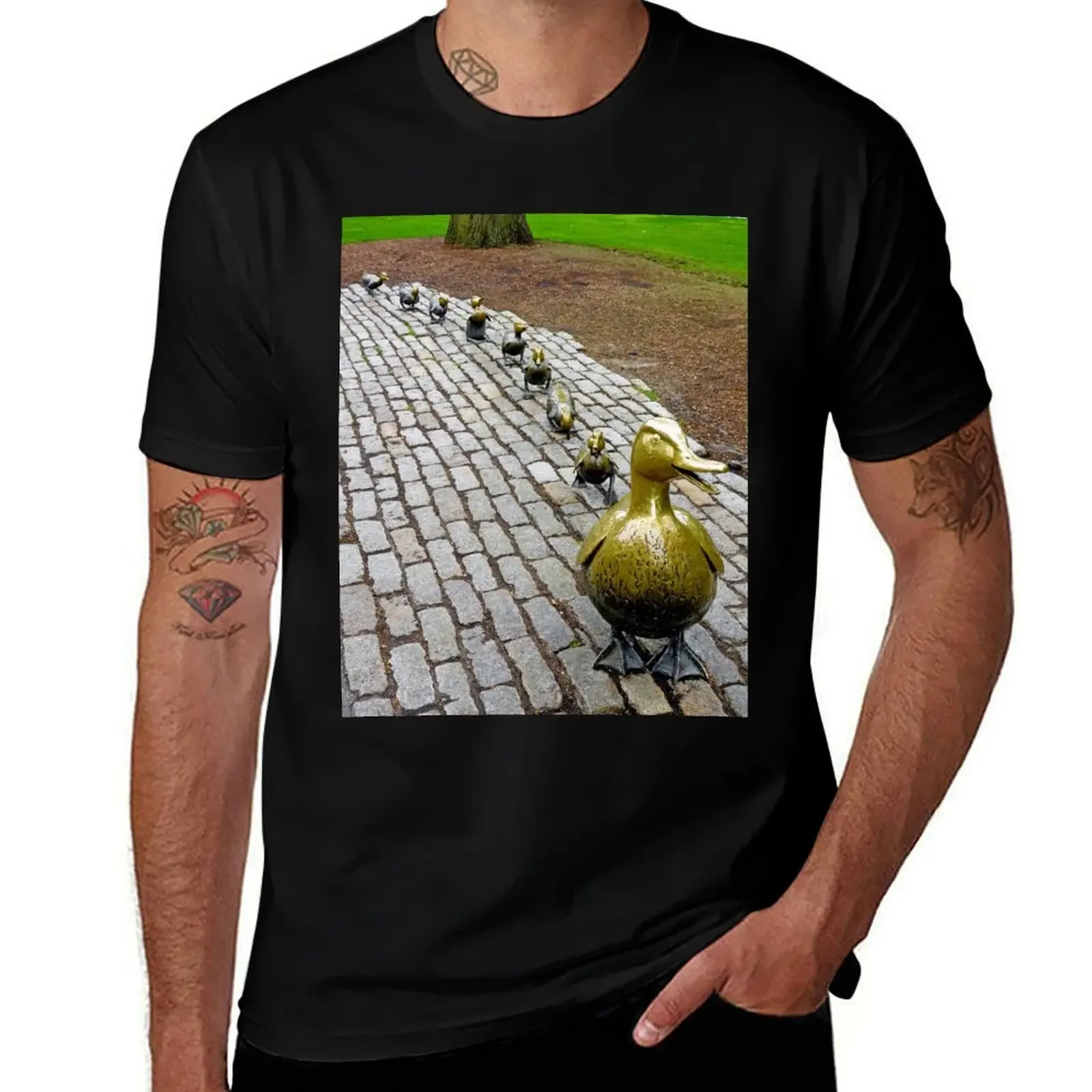 Make Way for Ducklings Study 1 T-Shirt anime figures plus size clothes vintage t shirts oversized Men's t shirts