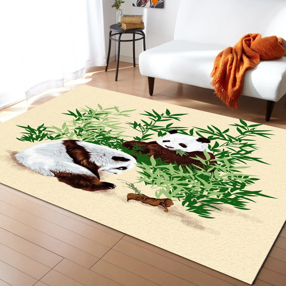 

Painted Panda Bamboo Cute Living Room Carpet Coffee Table Floor Mat Study Bedroom Bedside Home Decoration Large Rug Floor Mat