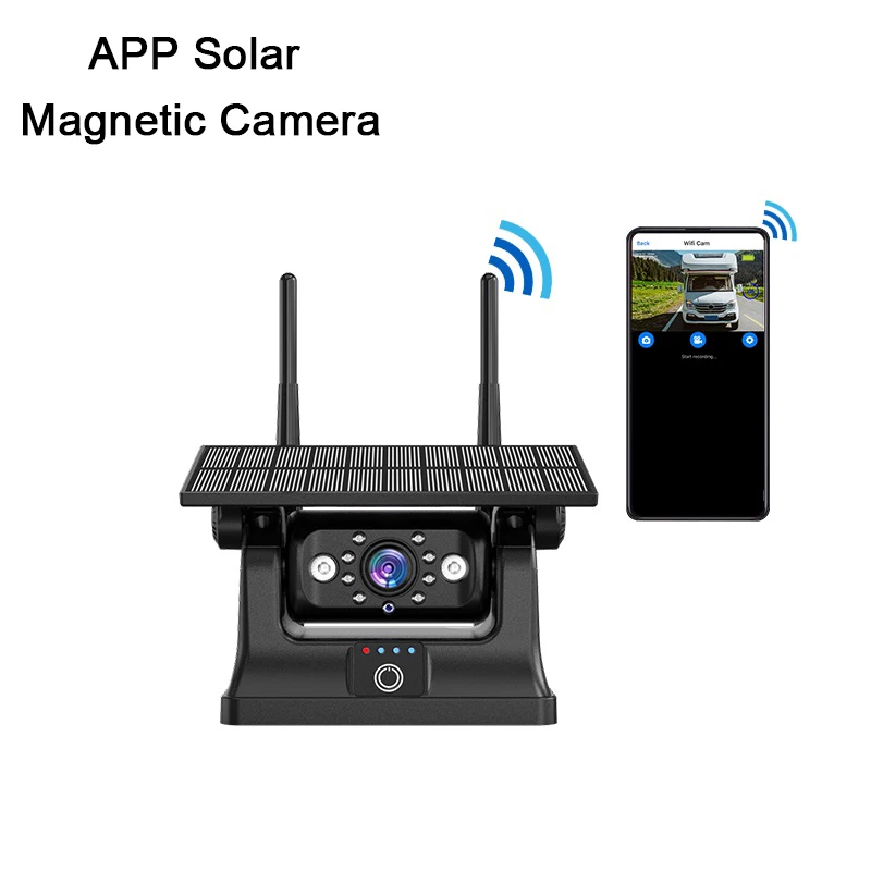 YYHC-Remote Control Wireless Mobile APP Solar Battery Power Camera , Waterproof and Magnetic Base for Car Truck Pickup