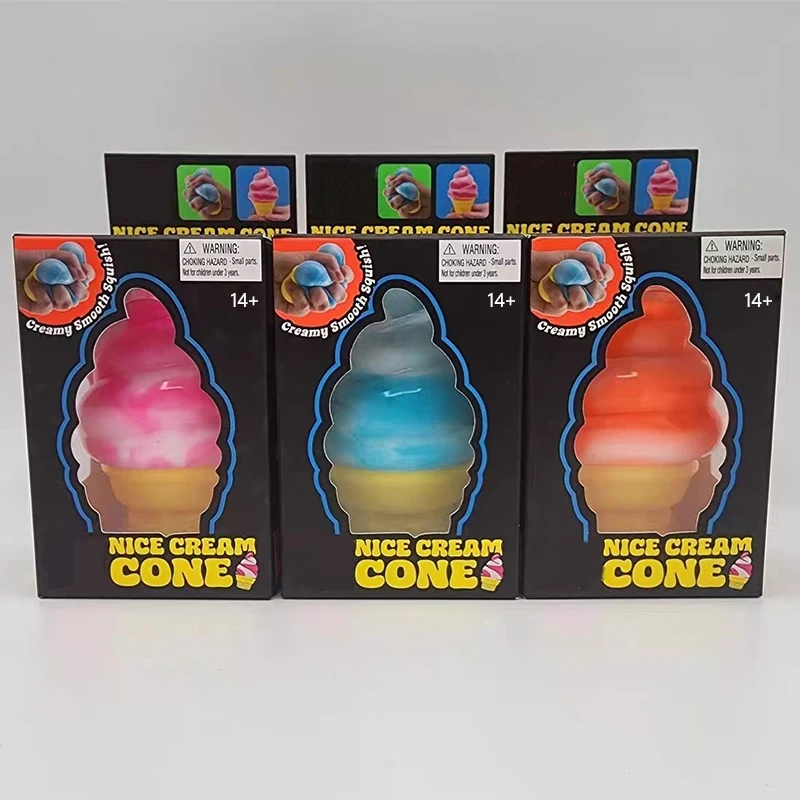 NeeDoh Hot Selling Surprise Ice Cream Cone adult Toy Stress Relief Decompression Squishy Sensory Toy Party Gifts Home Decor