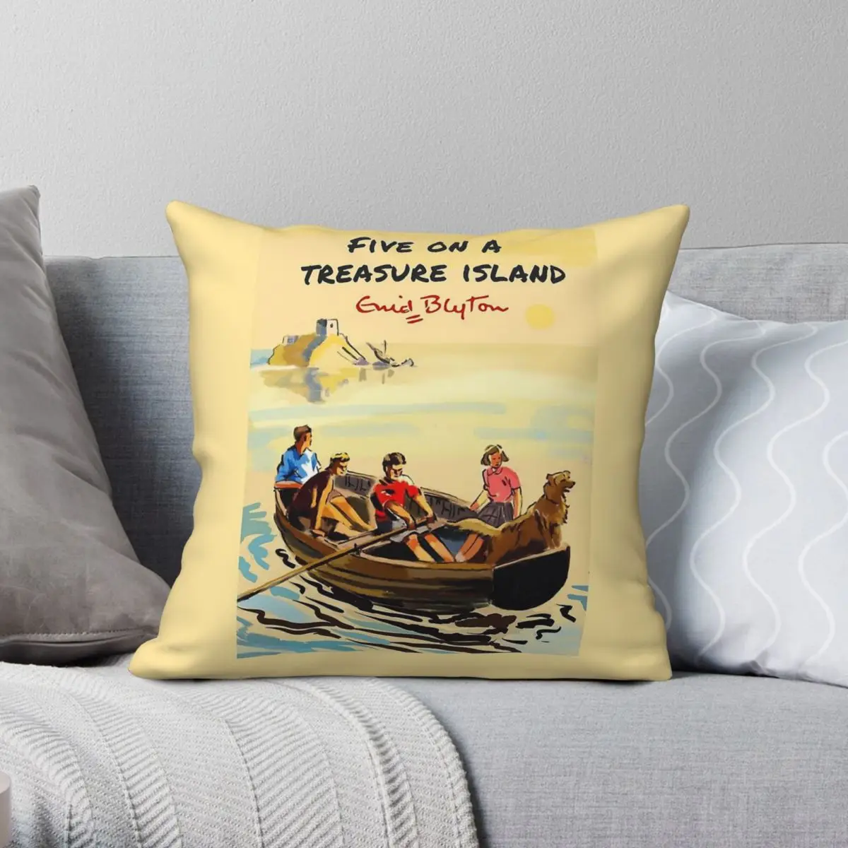 The Famous Five By Enid Blyton Pillowcase Polyester Linen Velvet Printed Zip Decor Sofa Seater Cushion Case